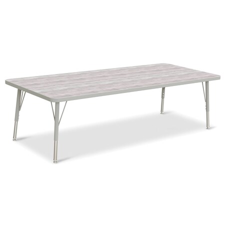 Jonti-Craft Berries Rectangle Activity Table, 30 in. x 72 in., E-height, Driftwood Gray/Gray/Gray 6413JCE450